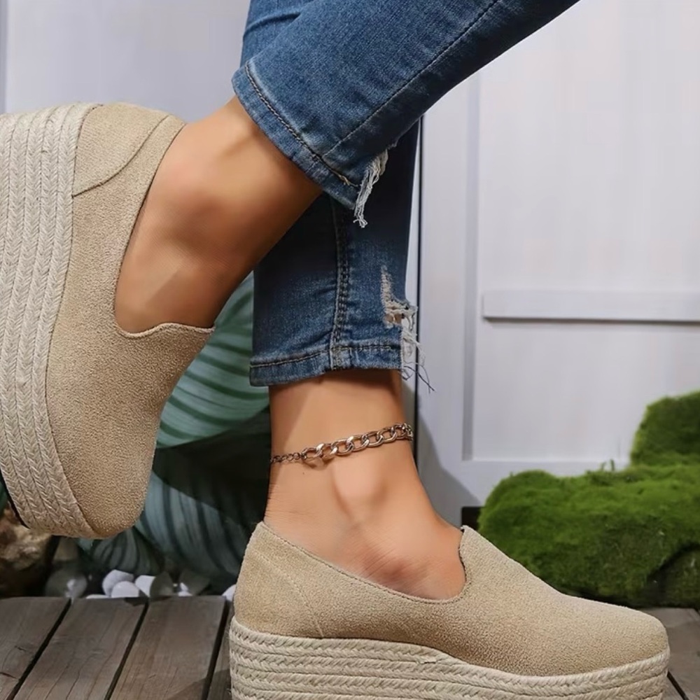 NWOT- Women's Tan Suede Slip-On Shoes